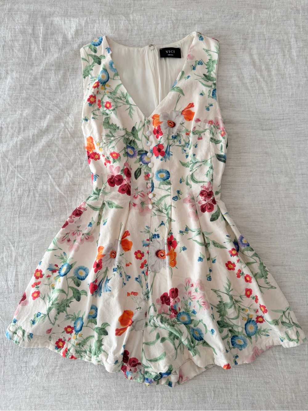 VICI Floral Romper Cream Size Small